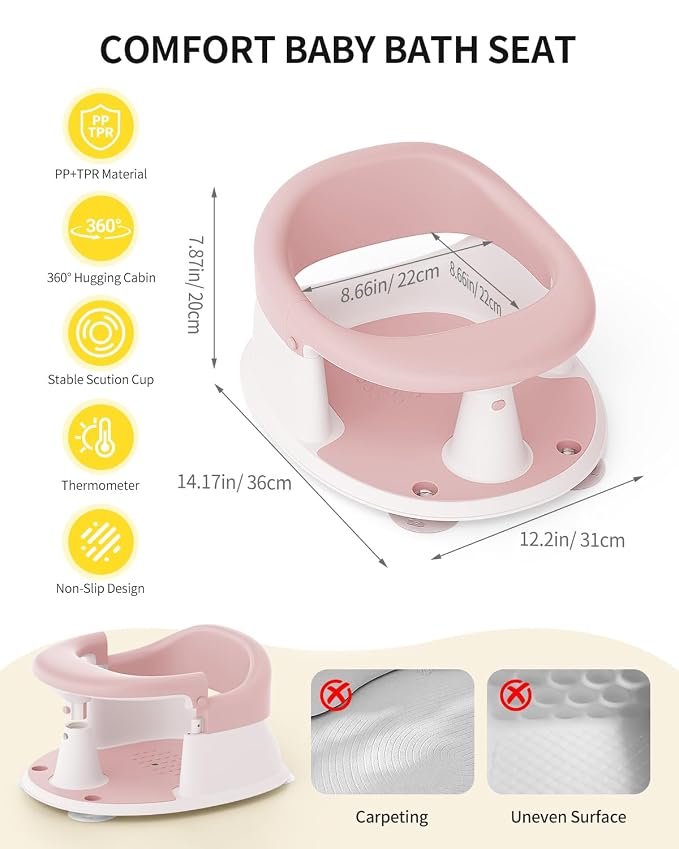Baby Bath Seat for Babies 6 Months & Up, Bath Seats for Babies Sitting Up - Image 6