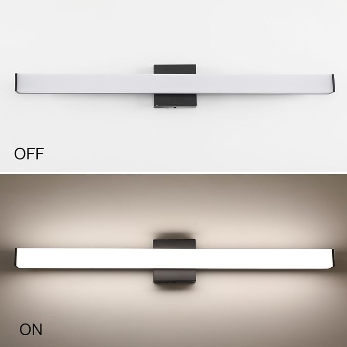 Bathroom Vanity Light Brushed Black Square LED 31.5 inch 24W 4000K Natural - Image 5