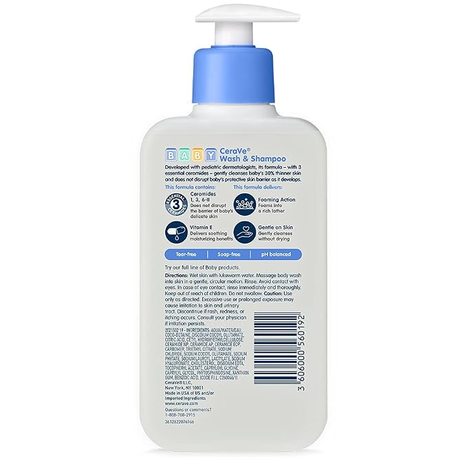 CeraVe Baby Wash & Shampoo, & Sulfate Free Shampoo - Image 8