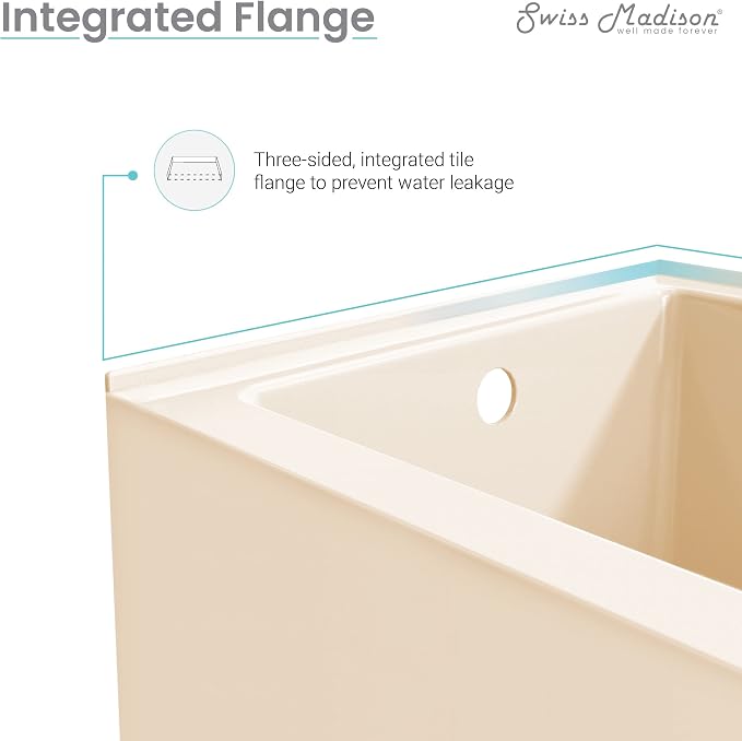 Voltaire 60" X 32" Left-Hand Drain Alcove Bathtub - Image 6