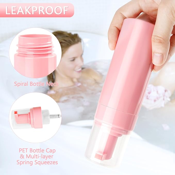 Foam Pump Bottle 5.1oz/150ml Pink Empty Foam Bottle Pump, Travel Foam Bottle - Image 5