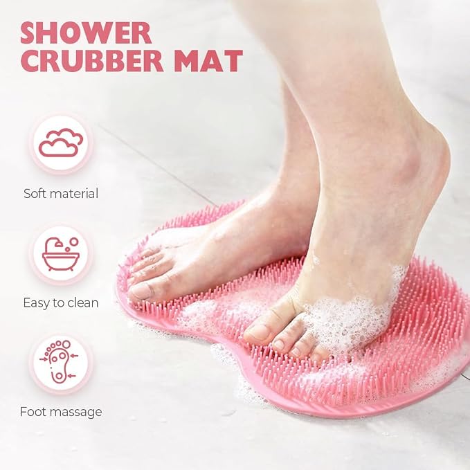 2026 New Silicone Shower Foot Scrubber Mat, Foot Back Cleaning Pad Back Washer - Image 5