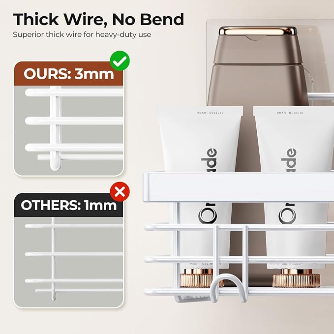 Orimade Adhesive Shower Caddy Soap Dish Holder Shelf - Image 3