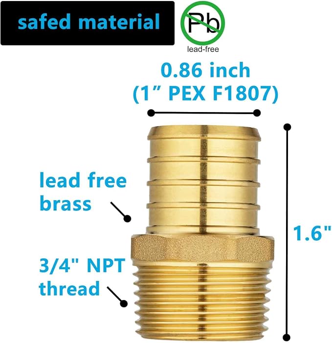 Lidertik PEX Fittings Male NPT Adapter - Image 4