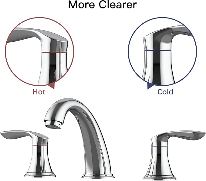 Bathroom Sink Faucet, Faucet for Bathroom Sink, Widespread Chrome Bathroom - Image 5