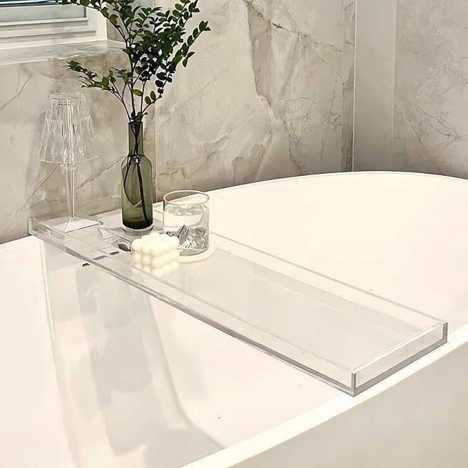 Acrylic Bathtub Tray, 32.28in Clear Bath Caddy, Bathroom Caddy Tray - Image 4