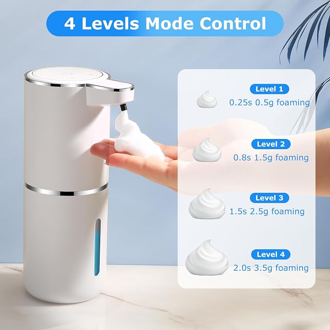 4 Pack Automatic Soap Dispensers, 12.8oz/380ml USB Touchless Automatic Foaming - Image 6