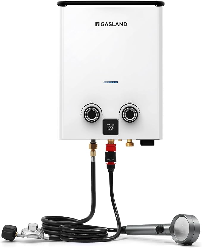 GASLAND 2025 Goshower G5 Portable Propane Water Heater | 1.32 GPM, 000 BTU | by GASLAND