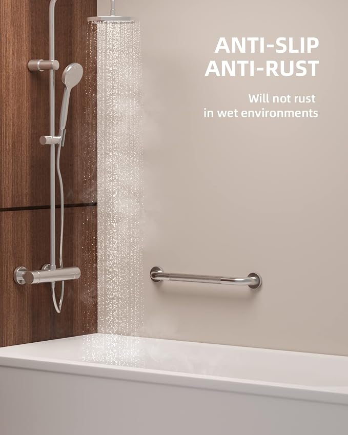 20 Inch Anti Slip Shower Grab Bar, Munzong 2 Pack Stainless Steel Bathroom Grab - Image 7