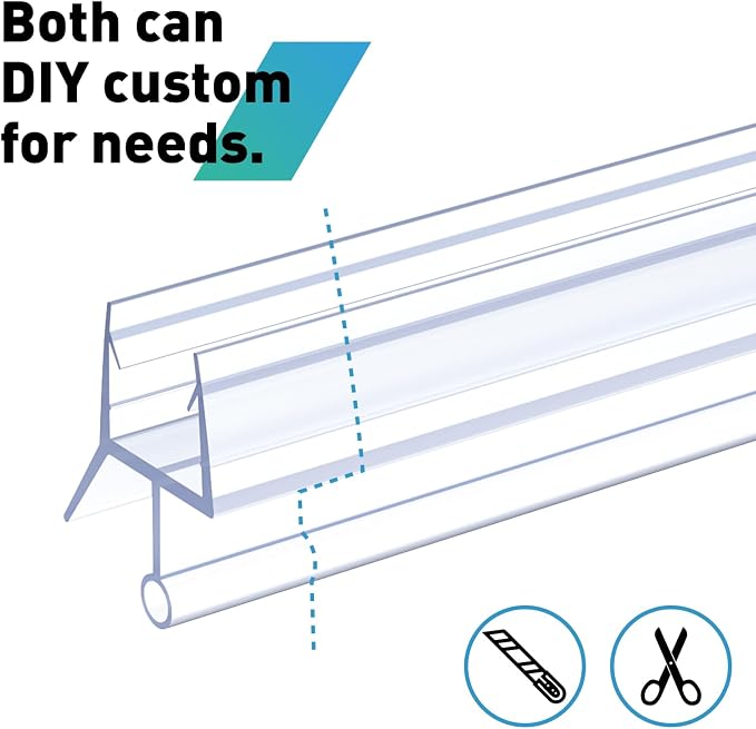 Shower Door Bottom Seal, Frameless Glass Seal Strip to Seal 11mm Gap, Stop - Image 8