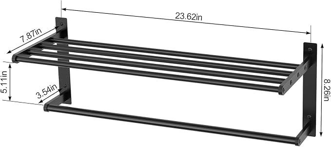 24 Inch Towel Racks for Bathroom, 2 Tire Bathroom Shelf - Image 5