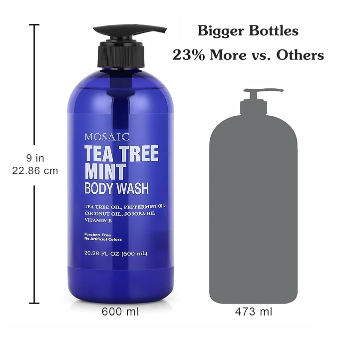 Tea Tree Body Wash with Mint & Shower Gel with Vitamin E - Image 5