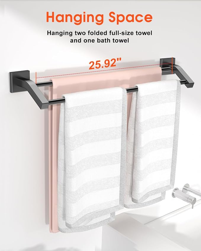 Alise Double Bath Towel Bars Towel Racks - Image 4