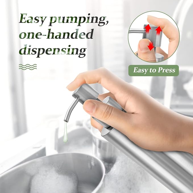 ARKTEK -Stainless Steel Countertop soap dispenser Rust Proof Liquid Hand soap - Image 4