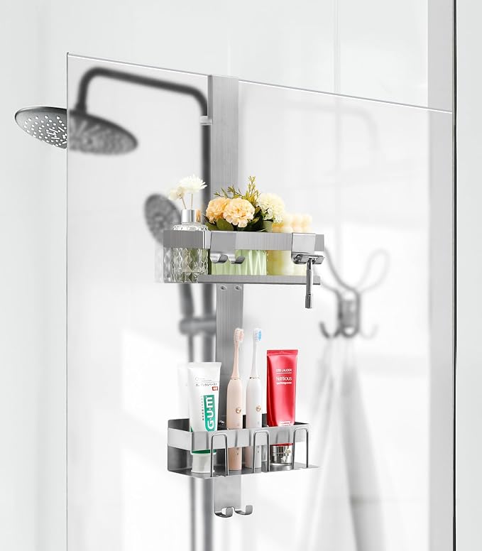 Emibele Over The Door Shower Caddy 2 Tier, 304 Stainless Steel Hanging Shower - Image 8