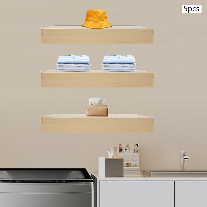 33 Inch Floating Shelves for Wall, 16 Inch Deep Hanging Shelf, Large Display & - Image 2