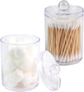 2 Pack Qtip Holder Dispenser, Bathroom Canisters Apothecary Jar Set, Acrylic by Aynoo