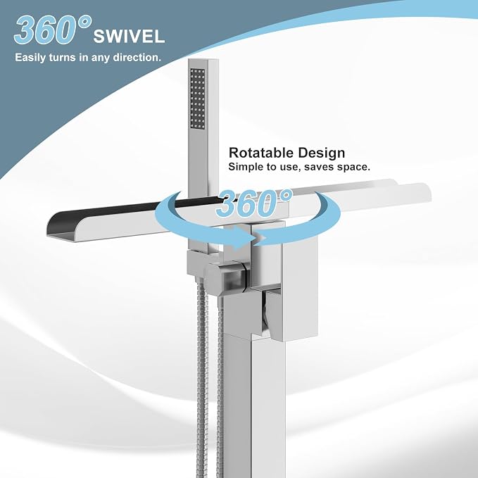 Freestanding Bathtub Faucet, Floor Mount Bathtub Faucet - Image 3