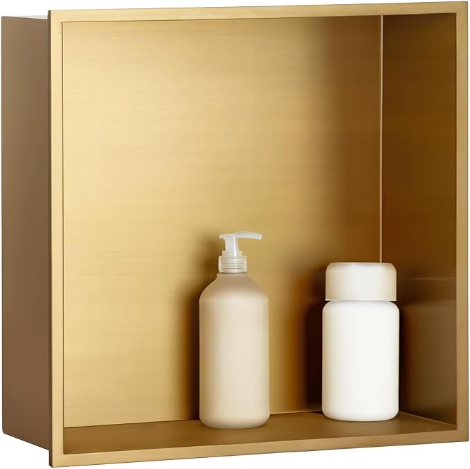SaniteModar Shower Niche, Stainless Steel Shower Niche 12" X 12" No Tile Needed by SaniteModar
