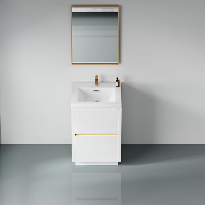 24 Inch Bathroom Vanity with Sink, Single Sink Bathroom Vanity, Freestanding - Image 8