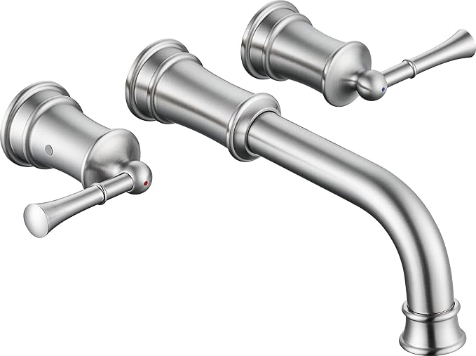 Wall Mount Tub Filler with Rough-in Valve, High Flow Brass Roman Tub Faucet 2 by HANGORO