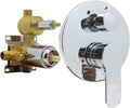 Solid Brass 3 Way Round Pressure Balancing Mixer Shower Valve Replacement Wall by Backnets