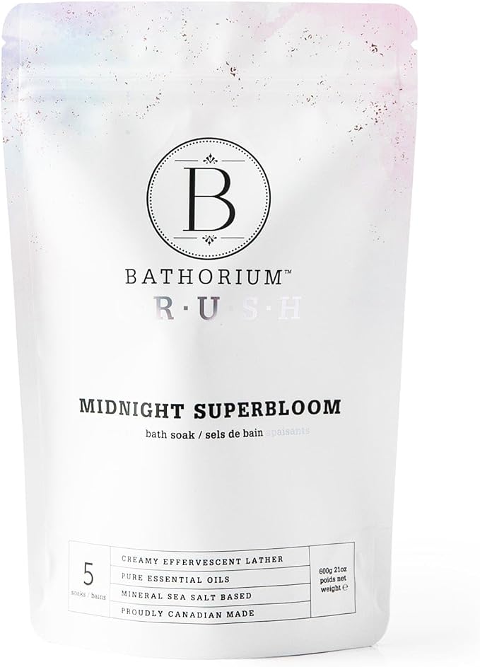 Bathorium Midnight Superbloom Crush, Wildflower Bath Soak, Butterfly Pea Flower by Bathorium