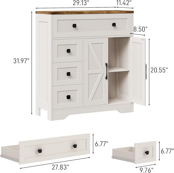 Vabches Farmhouse Storage Cabinet - Image 2