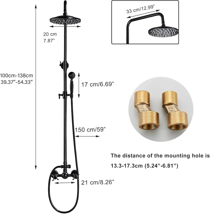 Rain Shower System Oil Rubbed Bronze Outdoor Shower Faucet Set - Image 7