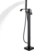 Freestanding Bathtub Faucet Matte Black Floor Mounted Tub Filler by Pafilly