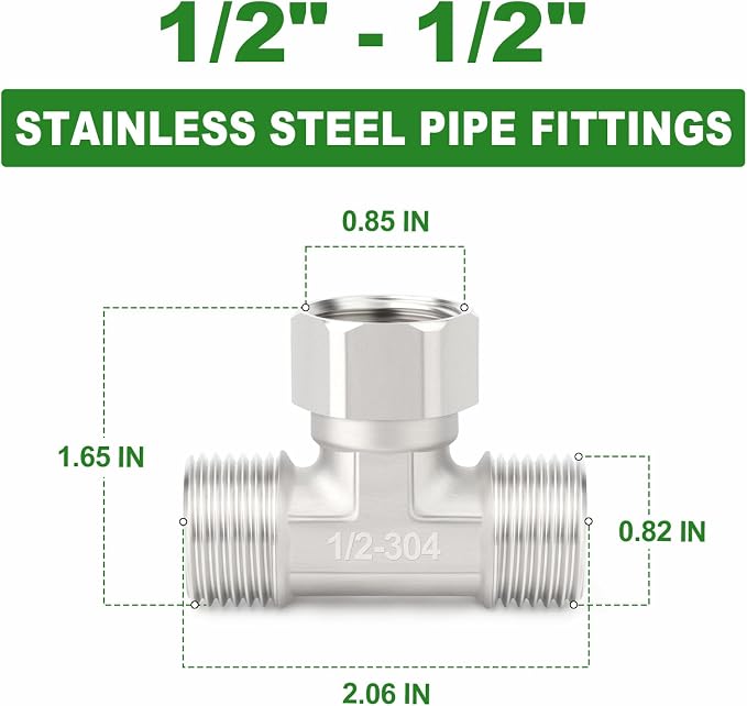 TAISHER 2PCS 304 Stainless Steel 3 Way Top Flexible Movable Tee Connector - Image 3
