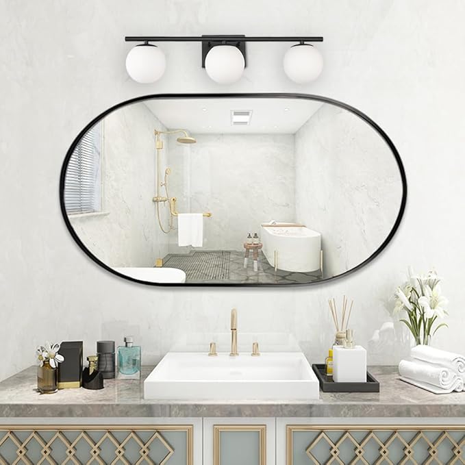 New Bathroom Vanity Light Fixtures Brushed Bronze Milk White Globe Glass Shade - Image 8