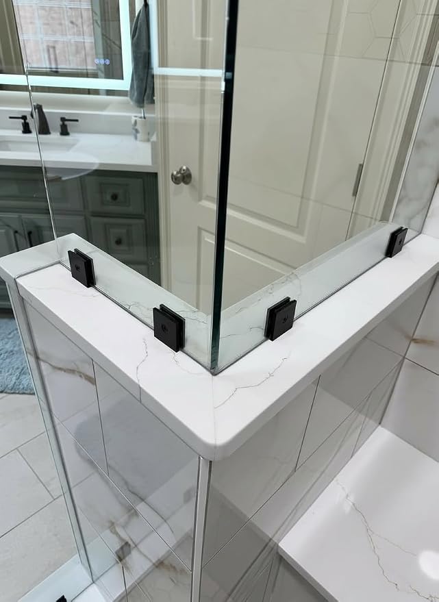 Shower Door Hardware Kit for Frameless Inline Hinged Doors, Includes Hinges - Image 3