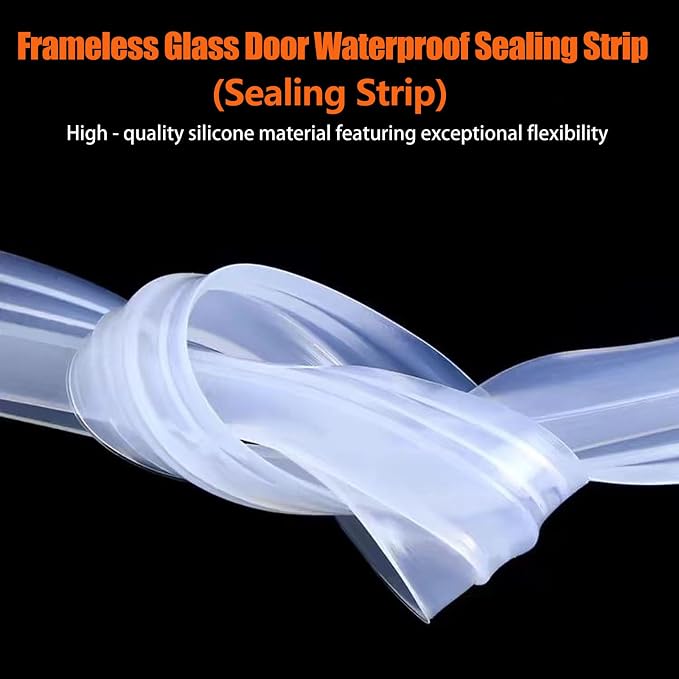 Frameless Soft Shower Door Sweep Seal Drip Rail, Glass Shower Silicone Door - Image 7