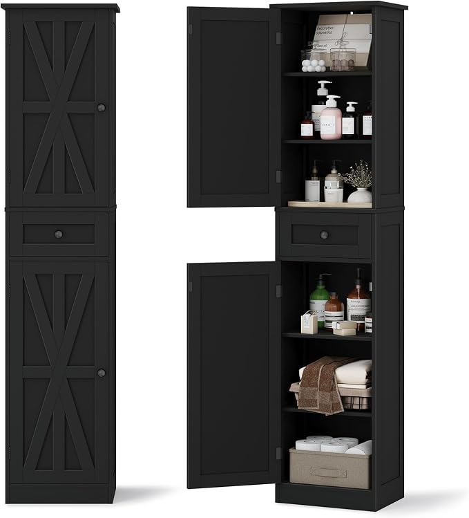 67" H Tall Bathroom Cabinet, Narrow Storage Cabinet - Image 9