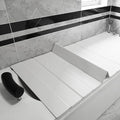 Adjustable Foldable Dust-Proof Bathtub Cover White, Waterproof Shutter Bathtub by RongHuiDa