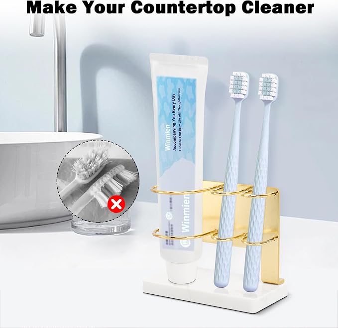 Toothbrush Holder for Bathroom Counter, Metal Toothbrush and Toothpaste Holder - Image 9