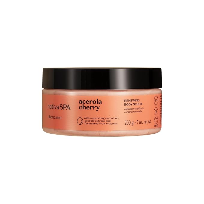 Nativa SPA by O Boticario Acerola Cherry Renewing Body Scrub, Gentle Exfoliation by NativaSPA
