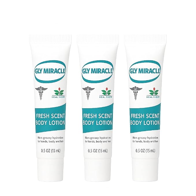 GLY MIRACLE Travel Lotion Tubes Light Fresh Scent – Non-Greasy Skin Moisturizer by GlyMiracle