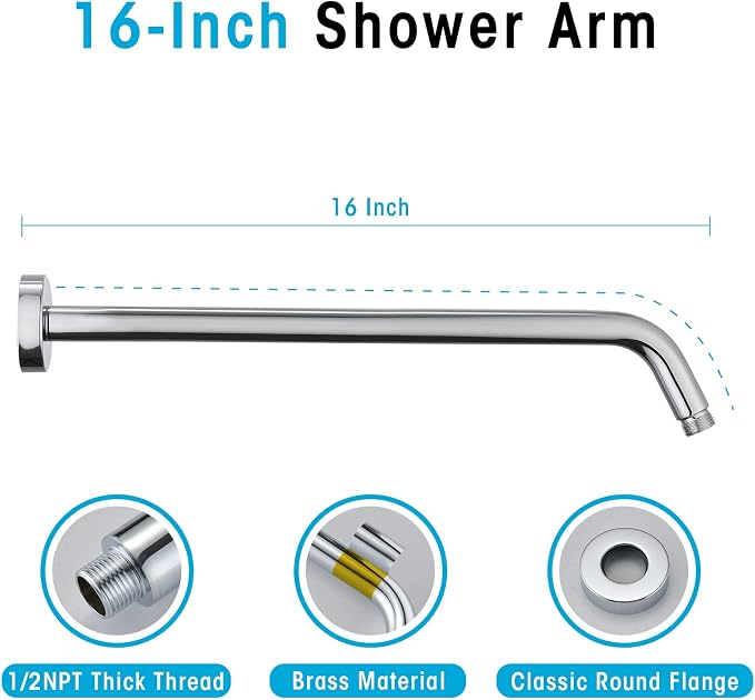 PROOX 3 Handle Tub Shower Faucet Set, Polished Chrome Bathtub Shower Faucets - Image 4