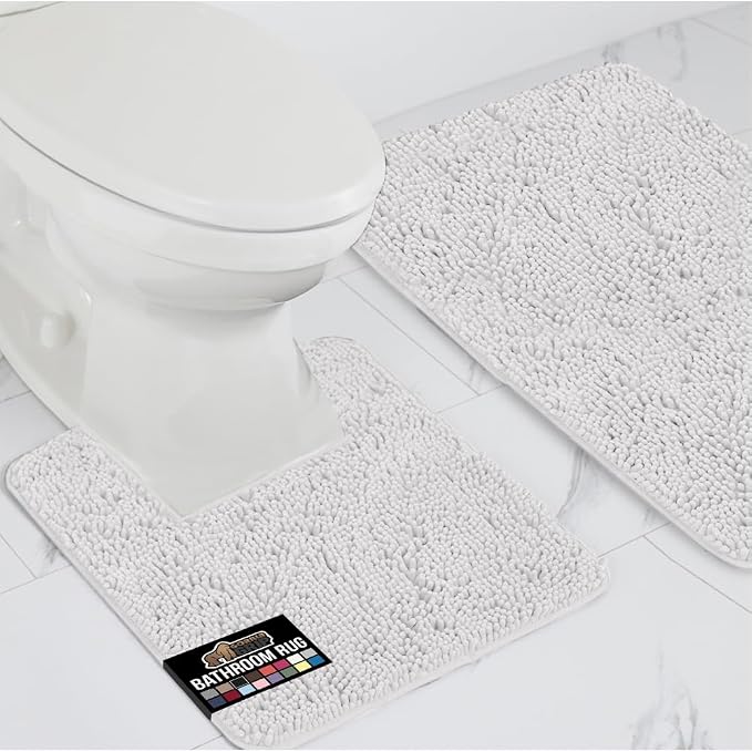 GORILLA GRIP Bathroom Rug Sets, Soft Chenille 2 Piece Area Rugs Set, Toilet by GorillaGrip