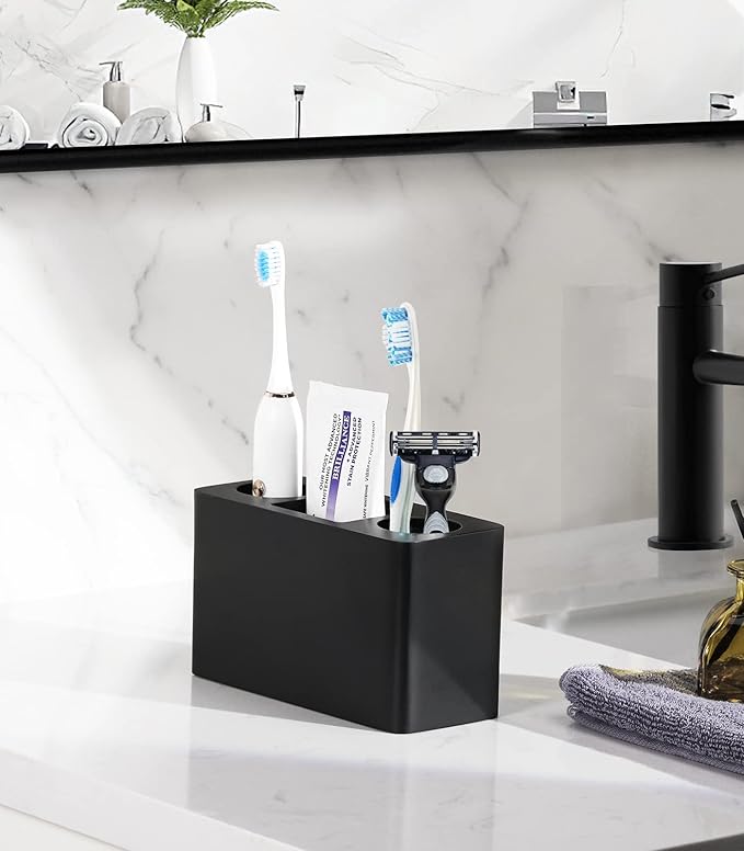 Luxspire Toothbrush Holder, 3 Slots Electric Toothbrush and Toothpaste Holder - Image 3