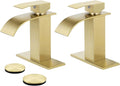 Bathroom Faucets Brushed Gold Waterfall Bathroom Sink Faucet Modern Single by LUFG