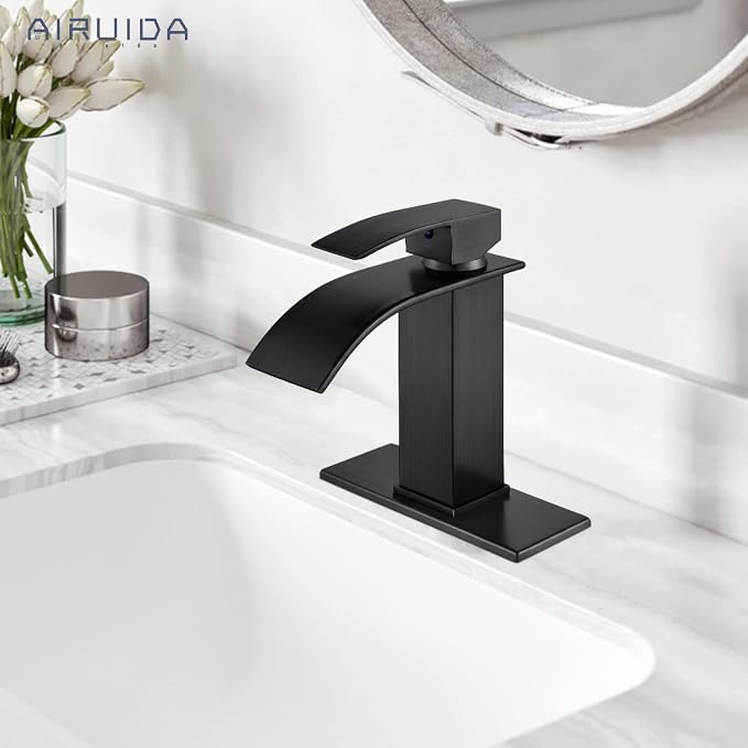 Airuida Oil Rubbed Bronze Single Handle Bathroom Sink Faucet Single Hole - Image 2