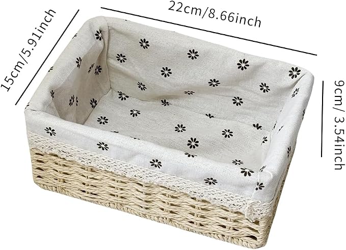 4-Pack Handmade Beige Woven Paper Rope Storage Baskets - Image 8