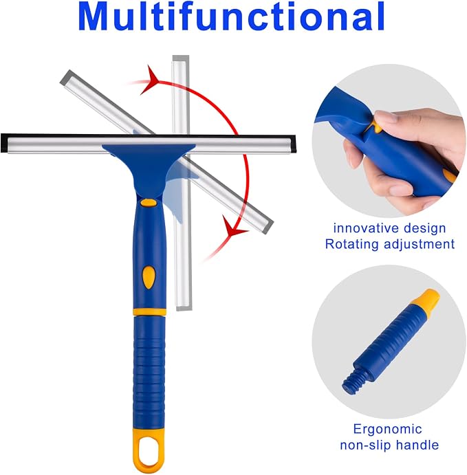 ITTAHO Swivel Shower Squeegee for Glass Doors, All-Purpose Anti-Slip Window - Image 3