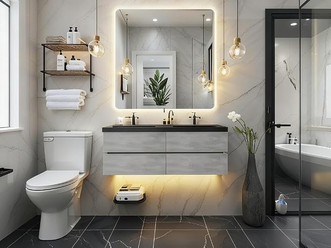 Floating Vanity Bathroom, 60 Inch Bathroom Vanity by VUMALL