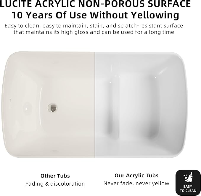 Abruzzo 49"Acrylic Free Standing Tub, Janpanese Soaking Tub - Image 4
