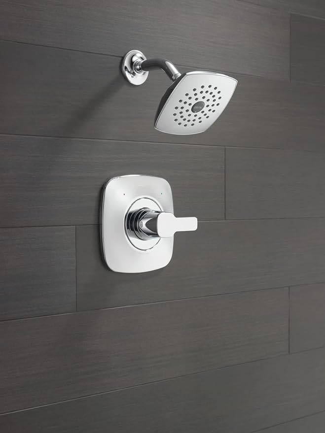 Delta Modern 14 Series Shower Faucet Set, Chrome Shower Head and Handle Set - Image 8