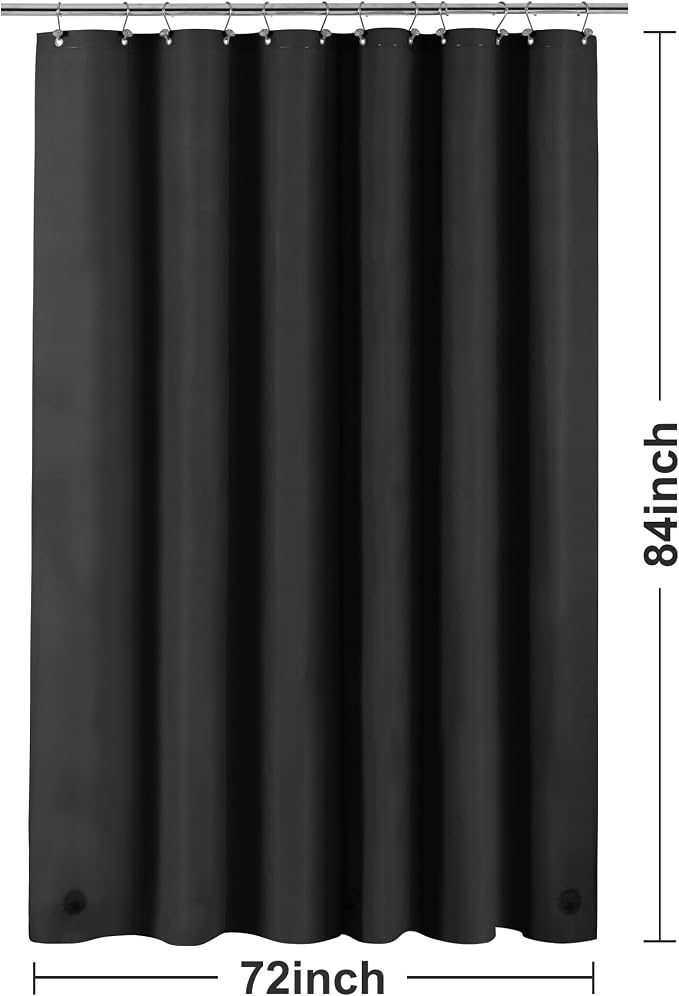 Barossa Design Extra Long Black Shower Curtain Liner - Image 6